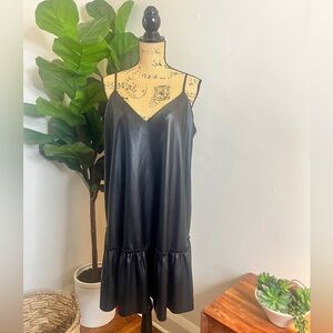 Express Black Faux Leather Dress